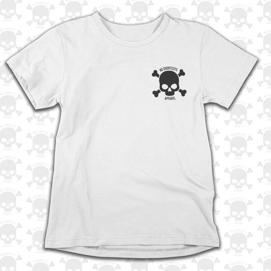 Skull and Crossbones Logo Pocket Print - White